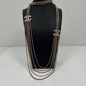 Chanel Strass CC Multistrand Necklace